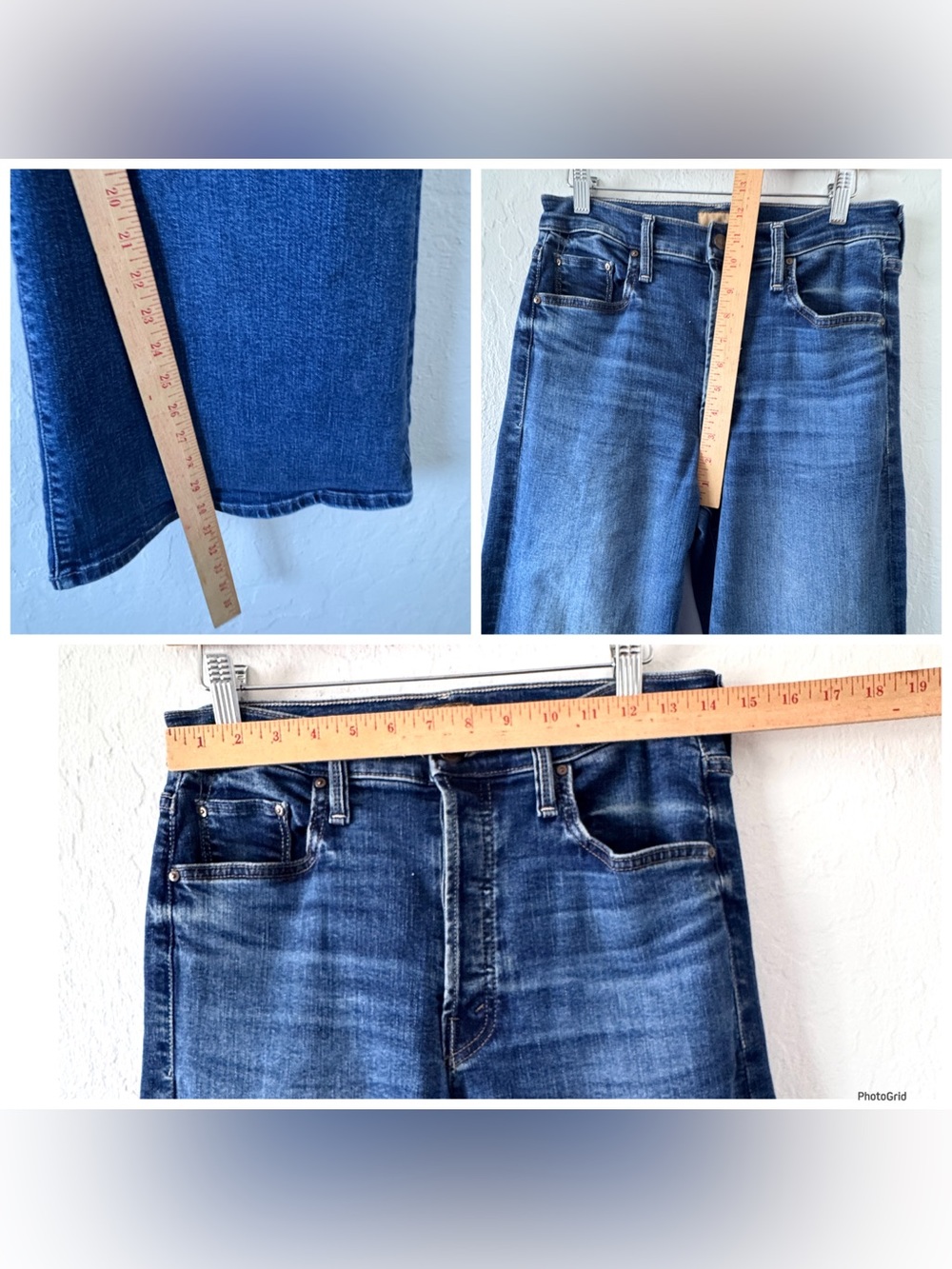 MOTHER LIL' TOMCAT ROLLER SNEAK WIDE LEG JEANS SIXTH SENSE WASH 30 - Picture 12 of 14